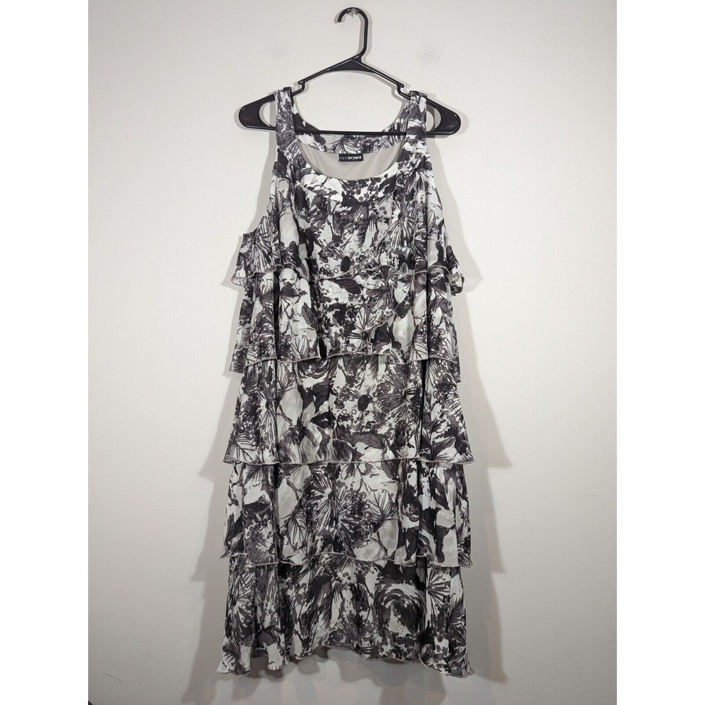 Lane Bryant Grey Ruffle Sleeveless Dress Women Plus NO Size Tag
